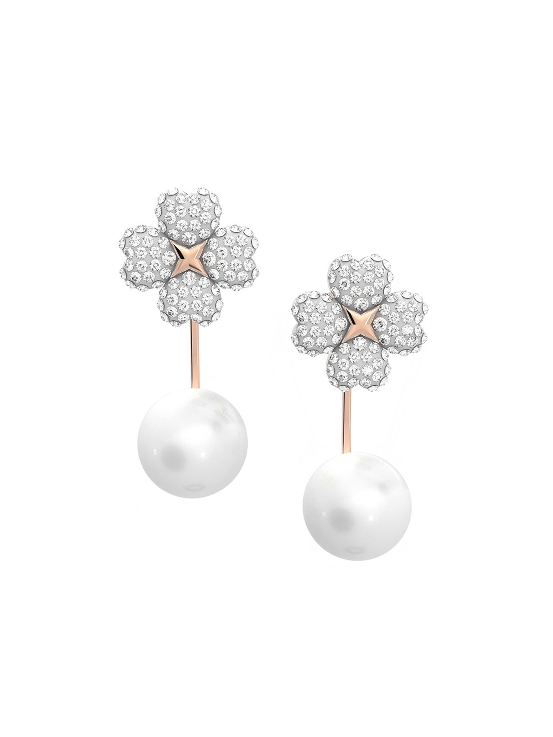 SWAROVSKI White Crystals Contemporary Drop Earrings