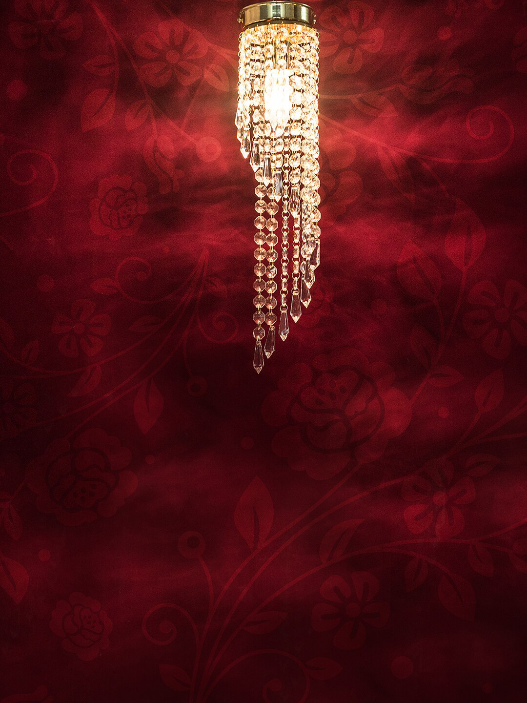 Fos Lighting Gold-Toned Spiral Crystal Flush Mount Ceiling Light