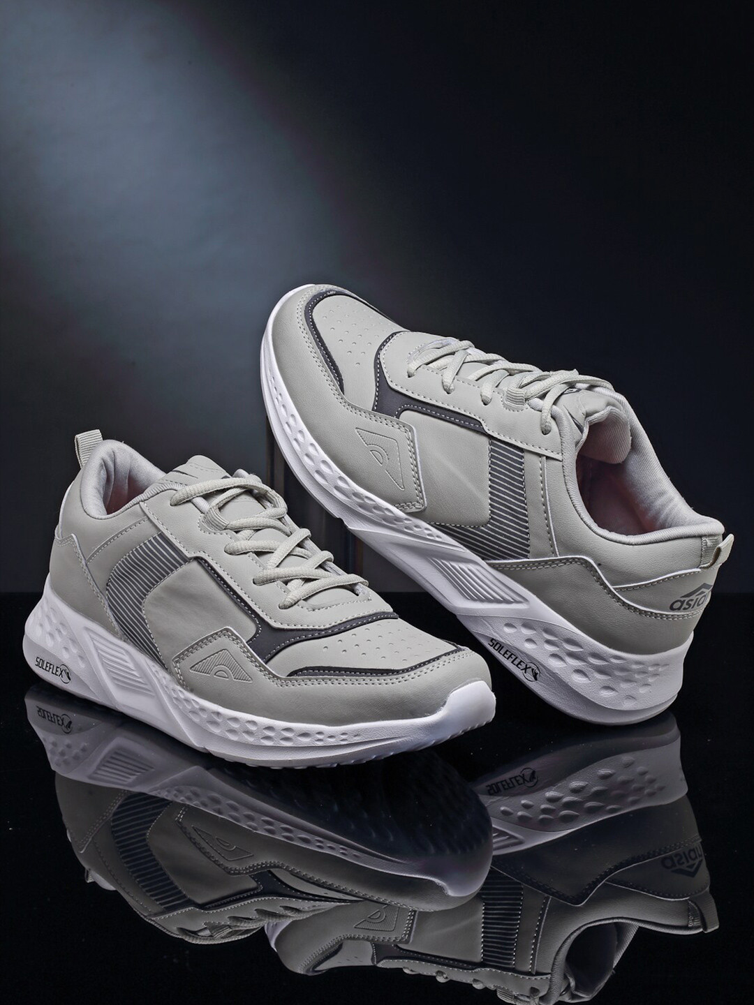 ASIAN Men Grey Sole flex Air Cushion Memory Foam Mesh Running Shoes
