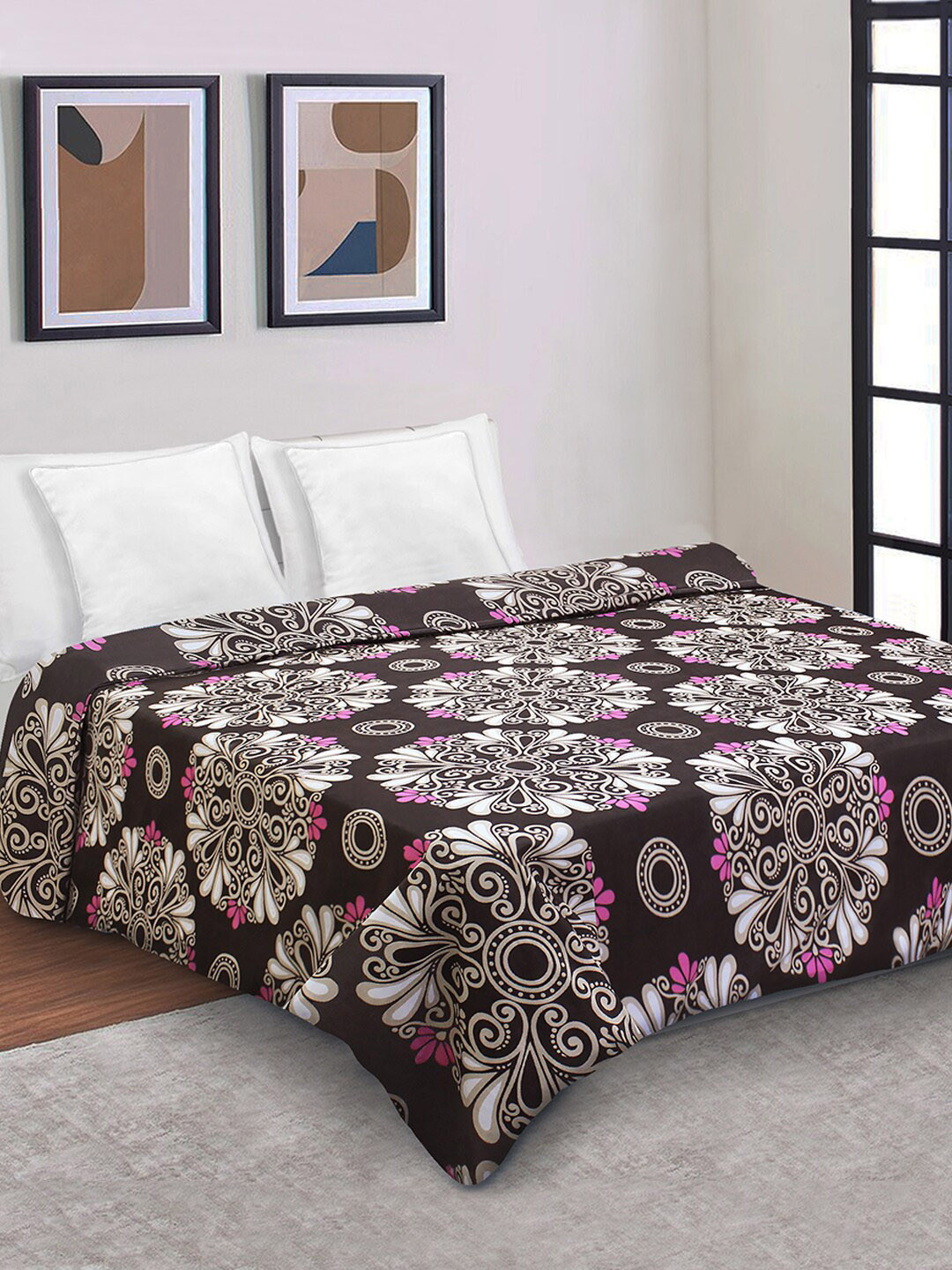 Good Homes by Home Candy Brown & White Printed Zipper Duvet Cover