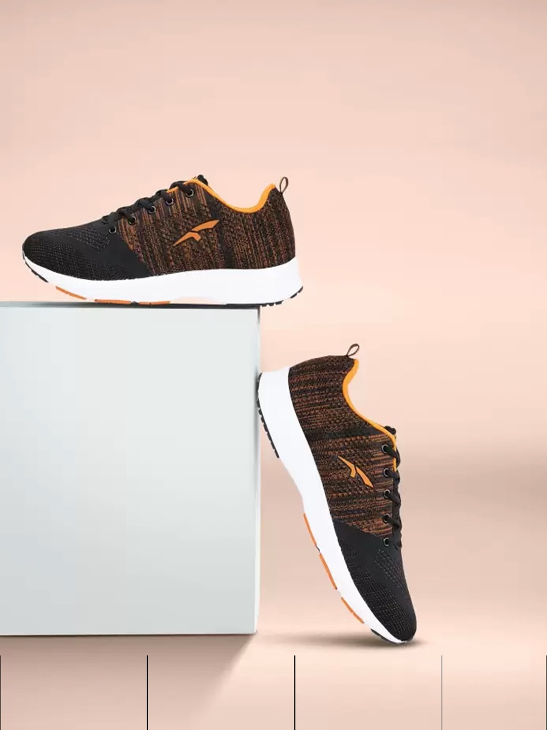 FURO by Red Chief Men Black & Orange Running Shoes