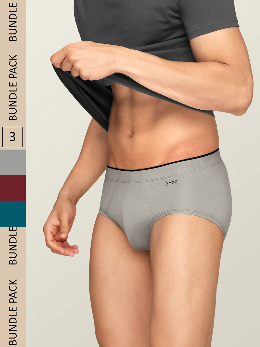 XYXX Men Pack of 3 IntelliSoft Antimicrobial Micro Modal Uno Briefs