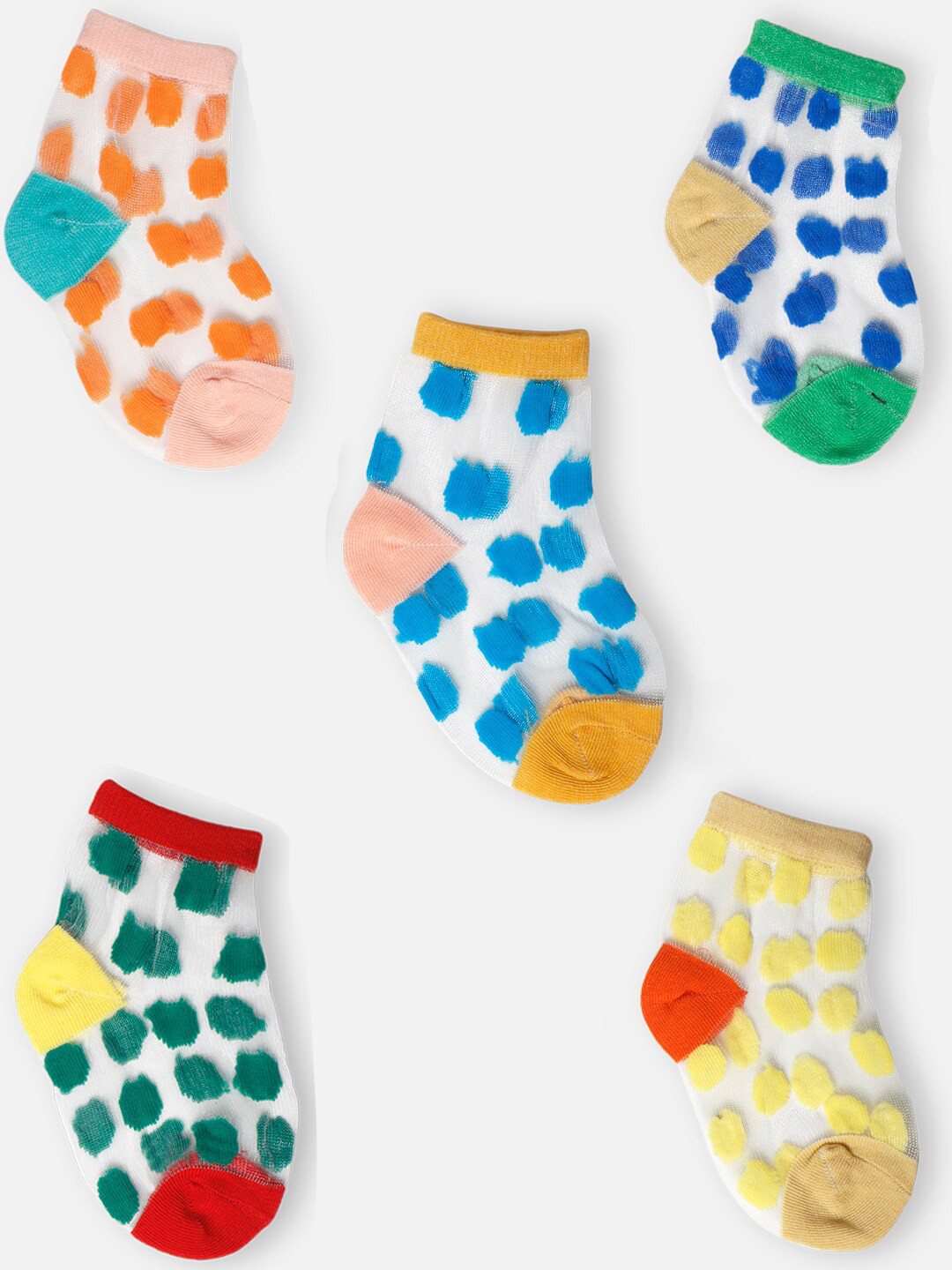 PASSION PETALS Girls Pack Of 5 Assorted Ankle-Length Socks