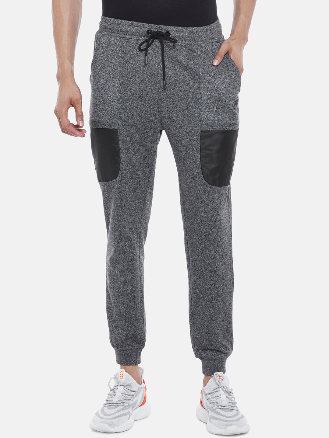 Ajile by Pantaloons Grey Melange Cotton Slim Fit Trackpants