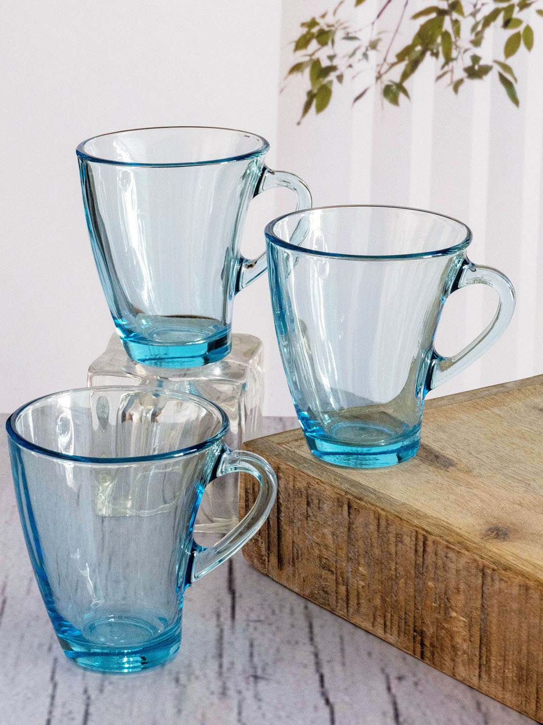 GOODHOMES Transparent Glass Microwave Safe 6 Piece Mugs-170ml