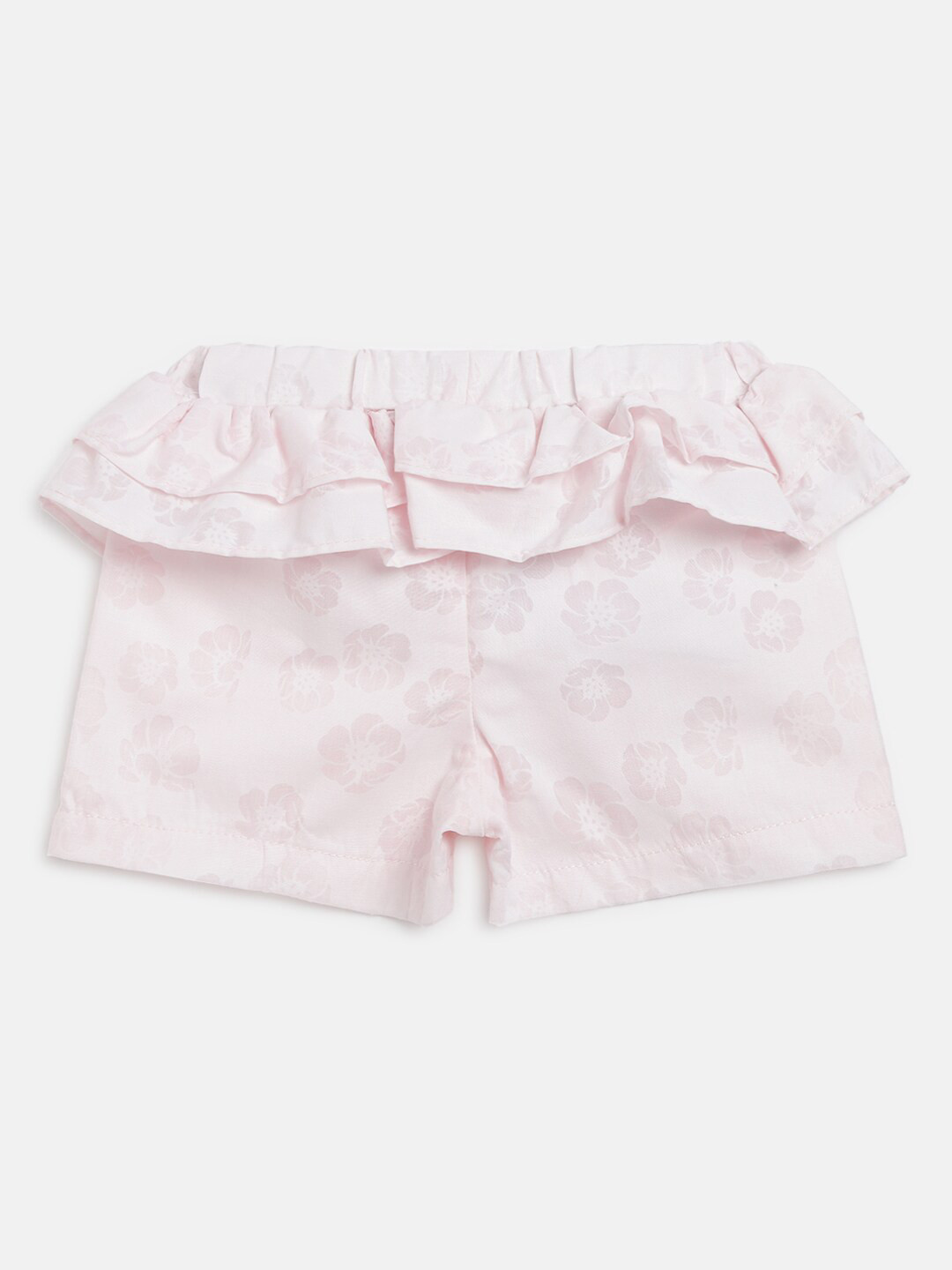Chicco Girls Pink Floral Printed Shorts With Ruffled Detail