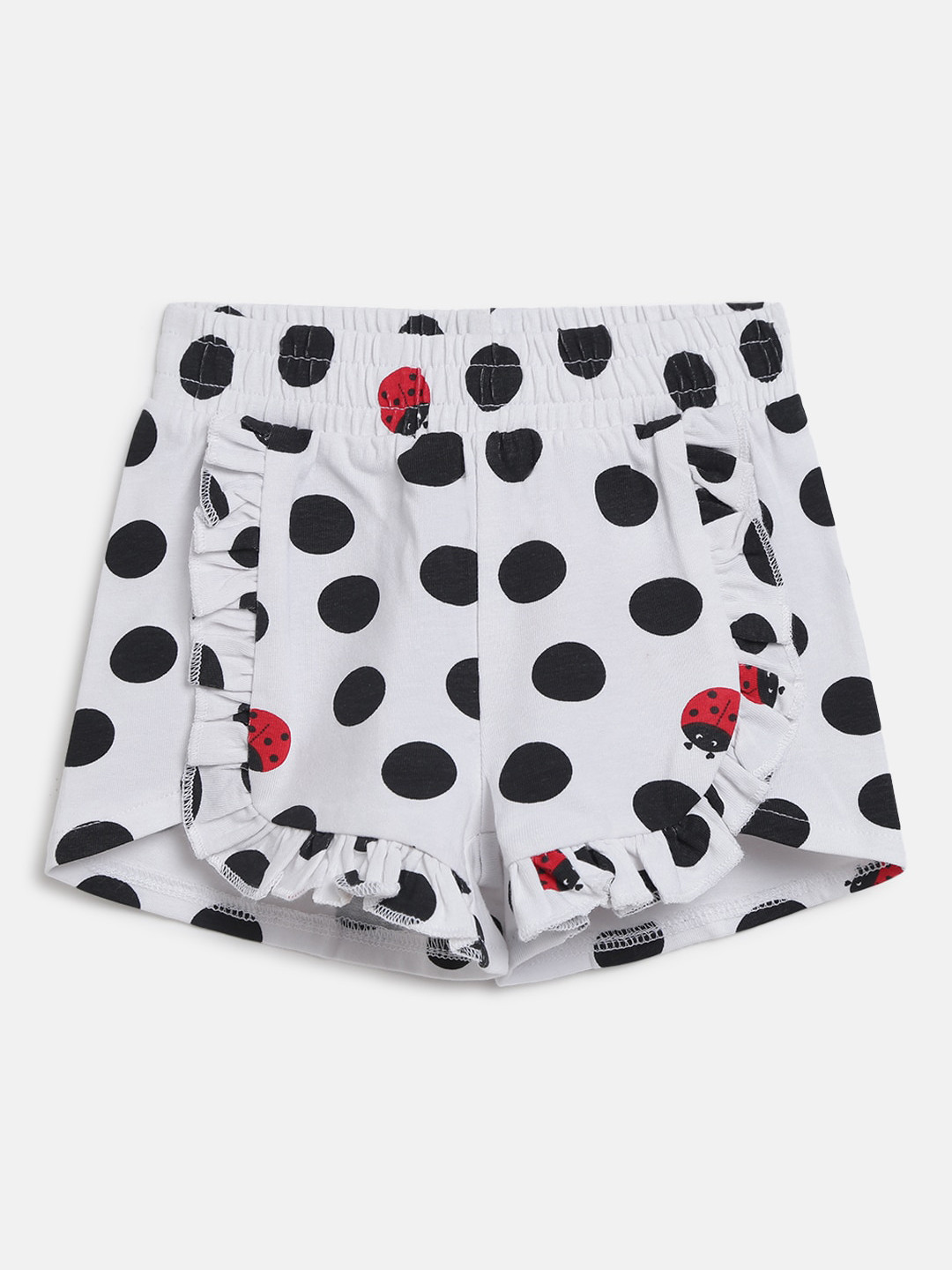 Chicco Girls White & Black Printed Hot Pants Shorts