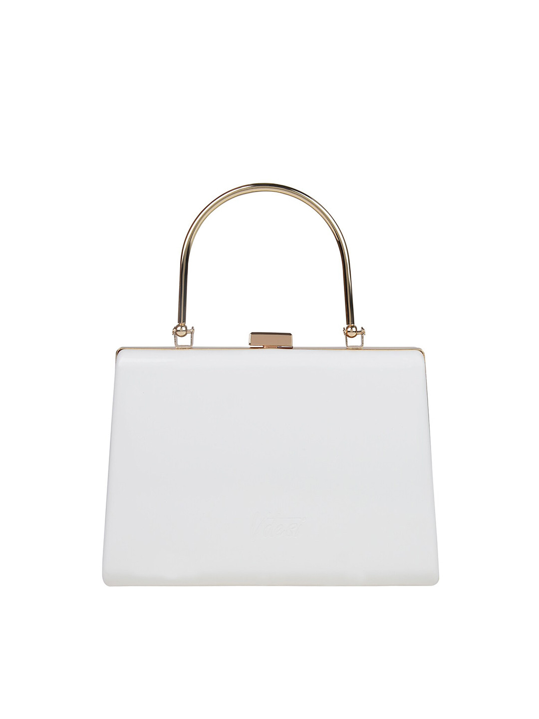 Vdesi White & Gold-Toned Box Clutch