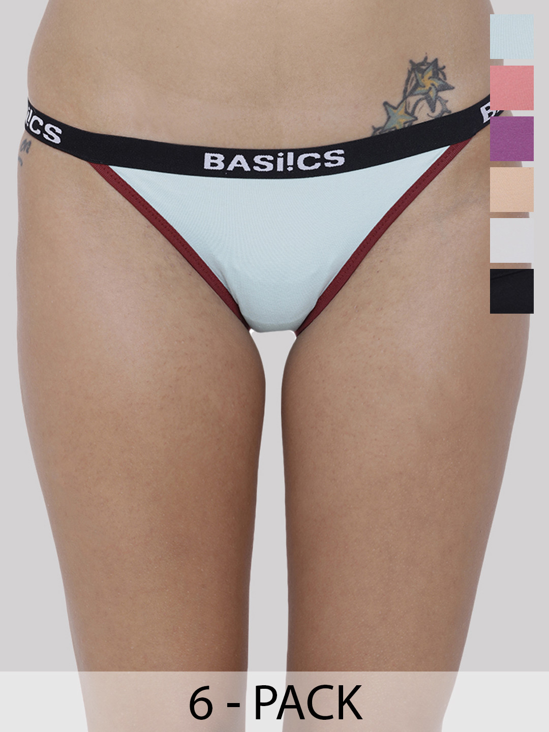 BASIICS by La Intimo Women Pack Of 6 Moda Fashionable Basic Briefs BCPBR090F0BD