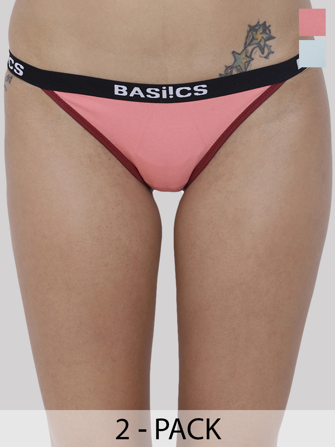 BASIICS by La Intimo Women Pack of 2 Thongs - BCPBR090B09K