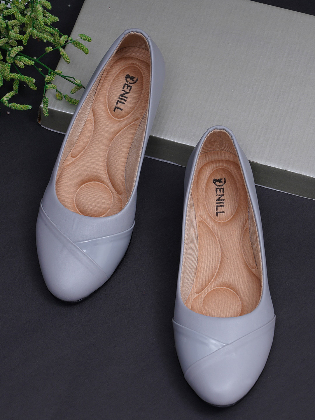 Denill Grey Work Wedge Pumps