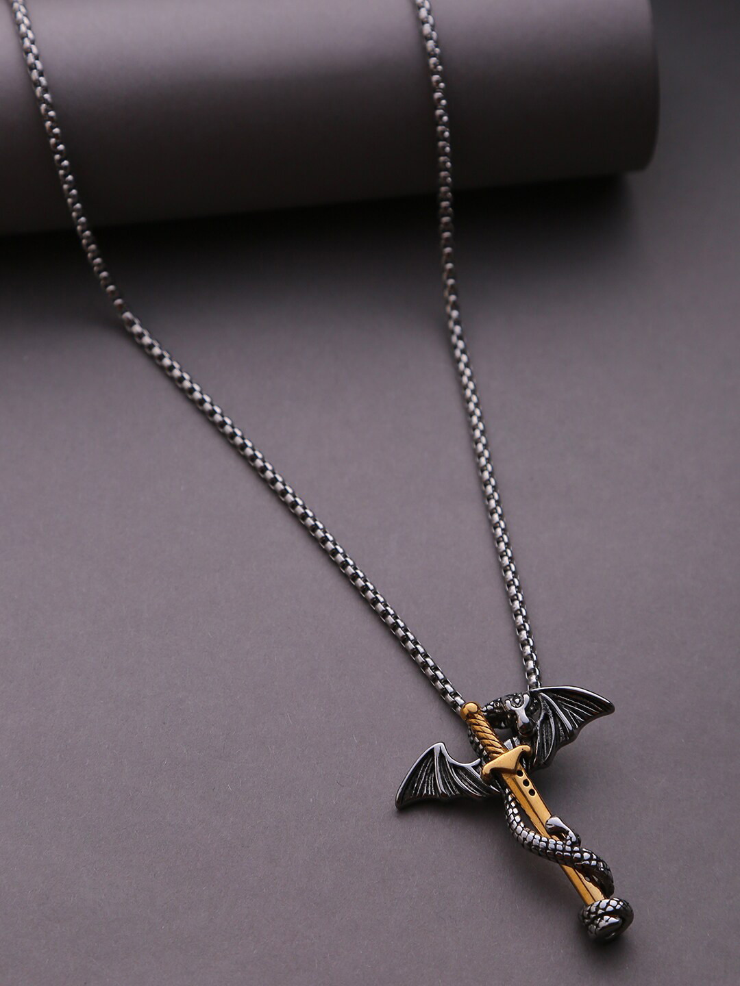SOHI Silver-Plated & Gold-Toned Designer Pendant