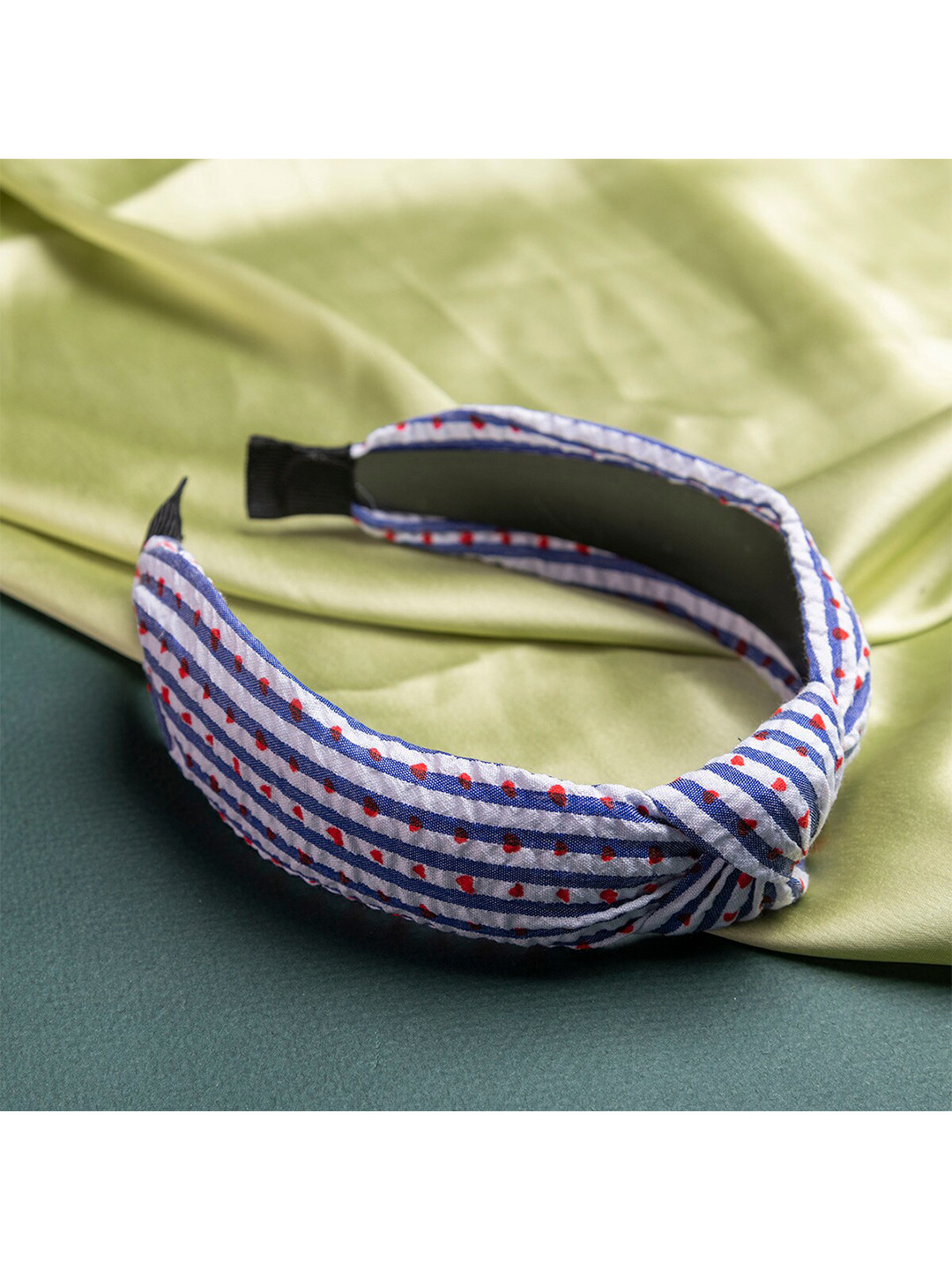 Jewelz Women White & Blue Stripes Hairband