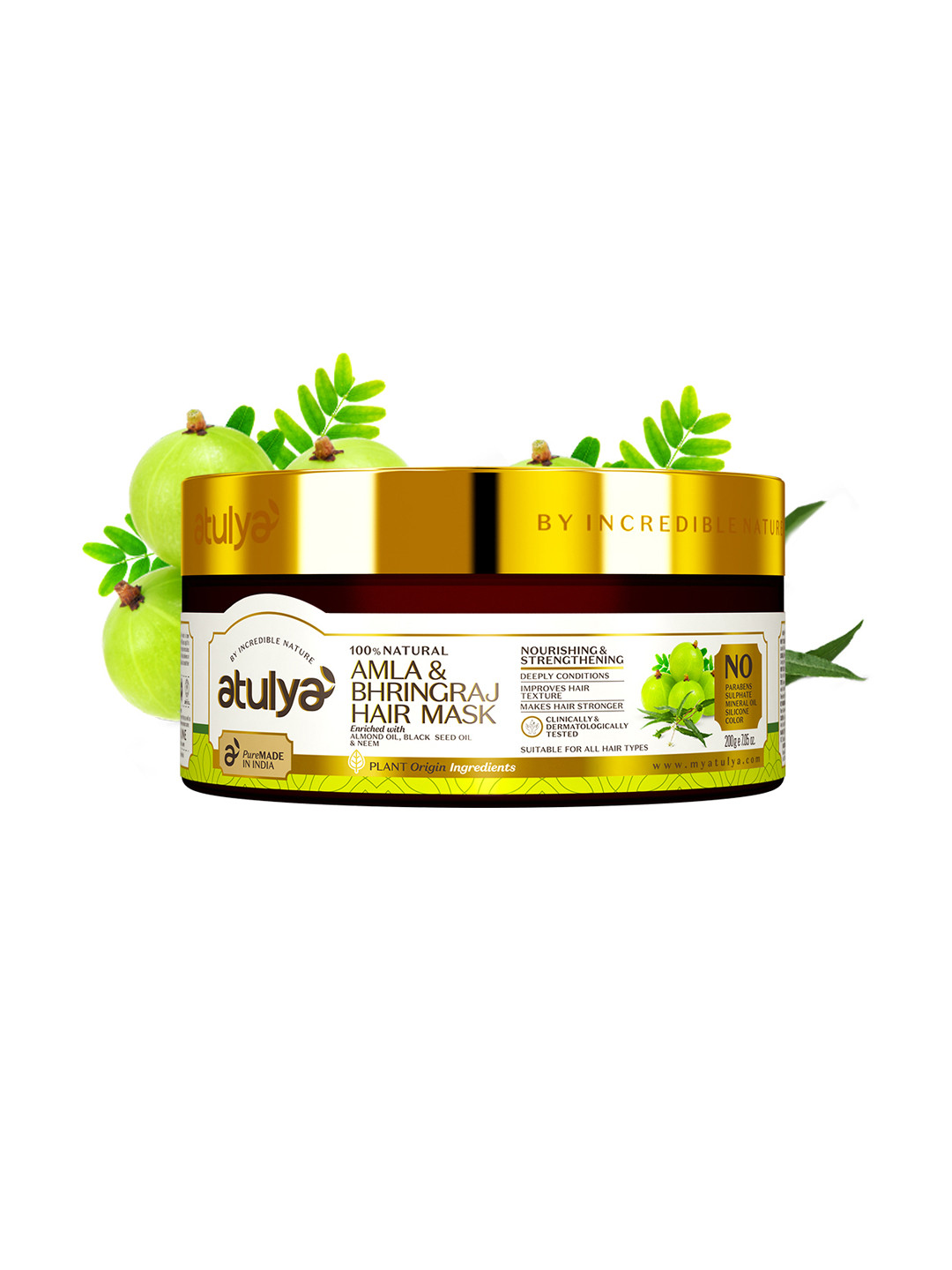 Atulya Natural Amla Bhringraj Hair Mask To Improve Hair Texture - 200 g