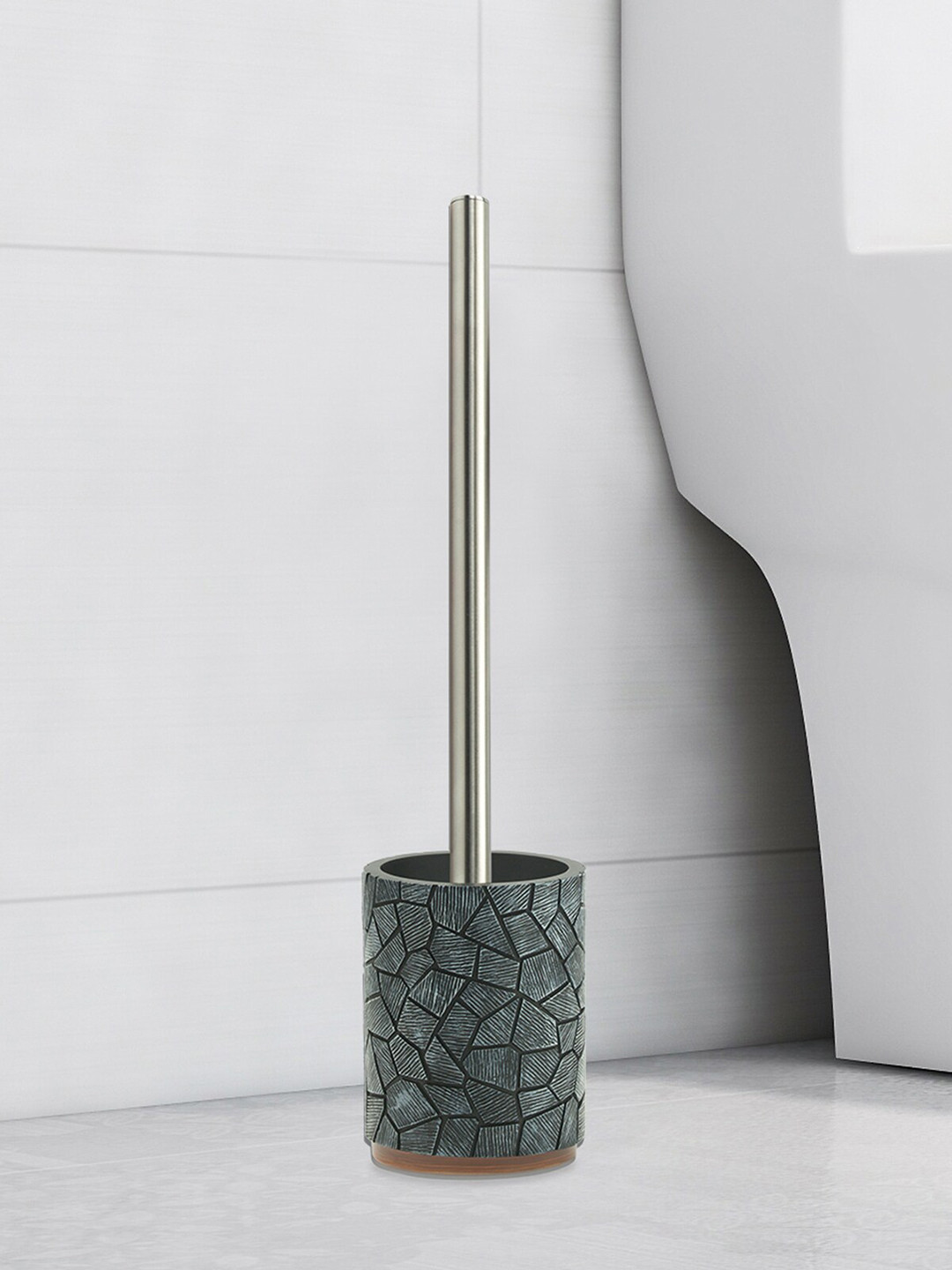 OBSESSIONS Charcoal Grey Textured Toilet Brush with Holder