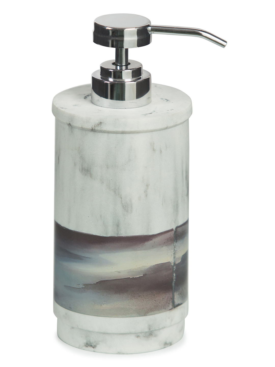 OBSESSIONS White & Grey Abstract Print Soap & Lotion Dispenser