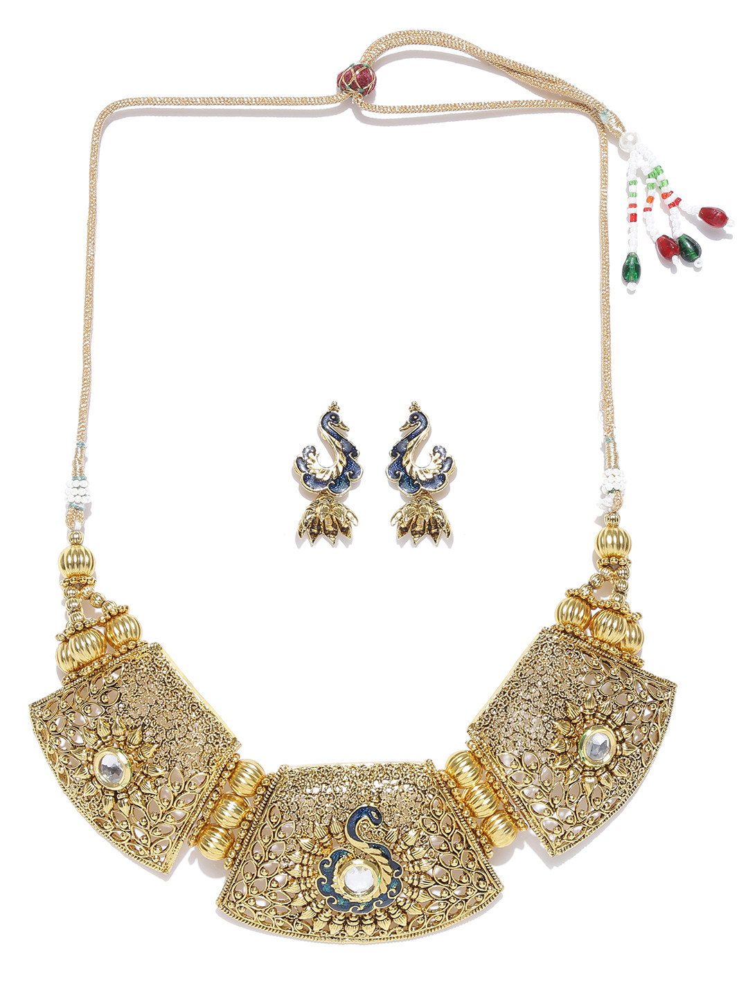 Zaveri Pearls Antique Gold-Toned Jewellery Set