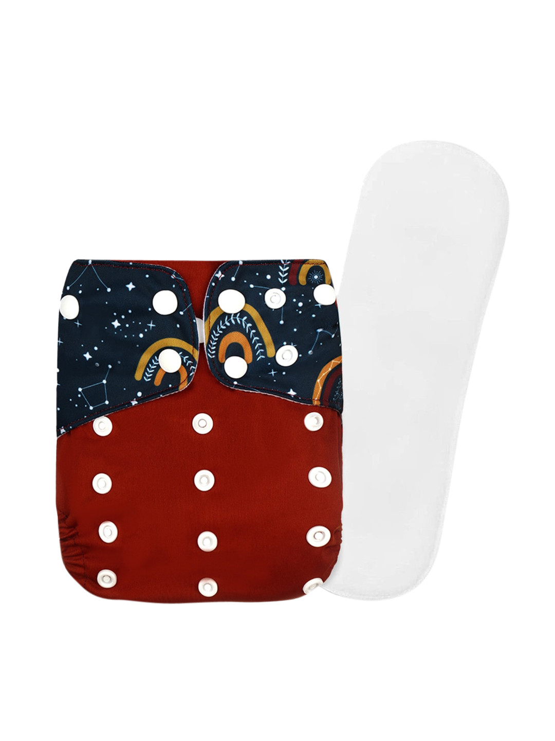 GUCHIGU Infant Kids Red & Navy Blue Printed Reusable Washable Diaper