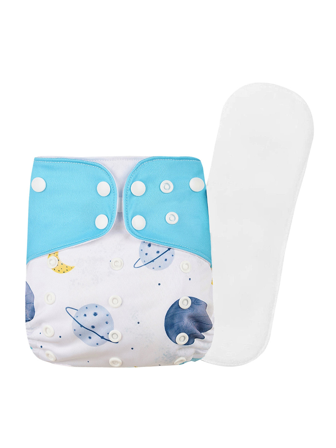 GUCHIGU Kids Blue & White Printed Soft Cloth Reusable Washable Diapers