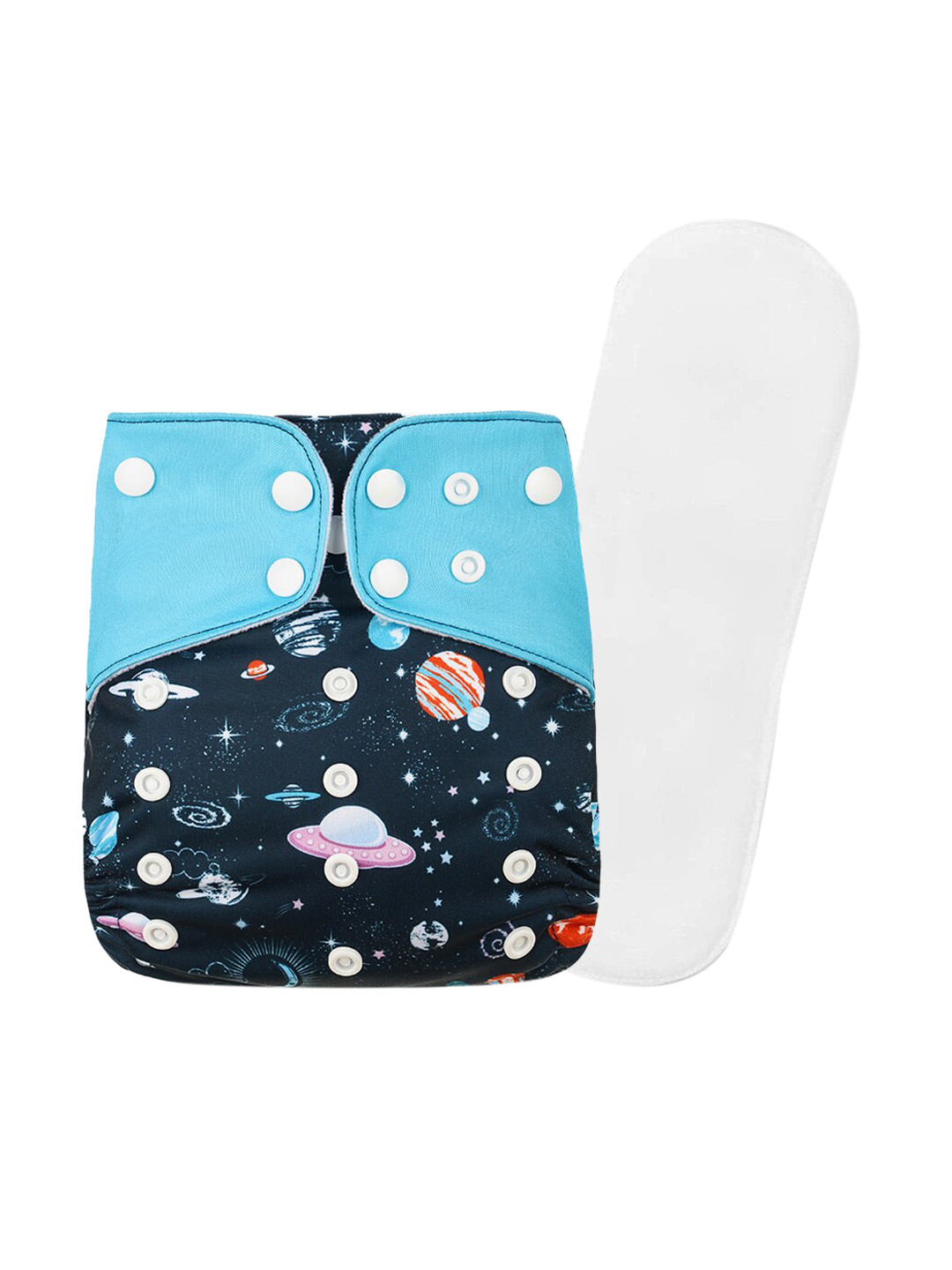 GUCHIGU Infant Kids Navy Blue Printed Soft Cloth Reusable Washable Diaper