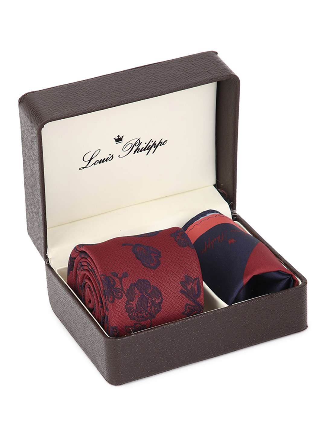 Louis Philippe Men Maroon & Navy Blue Accessory Gift Set
