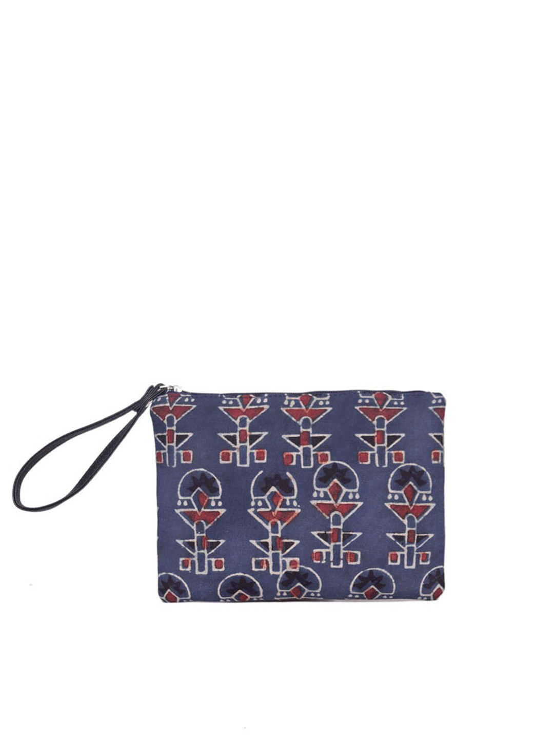 ASTRID Women Blue & Maroon Printed Cotton Travel Pouch