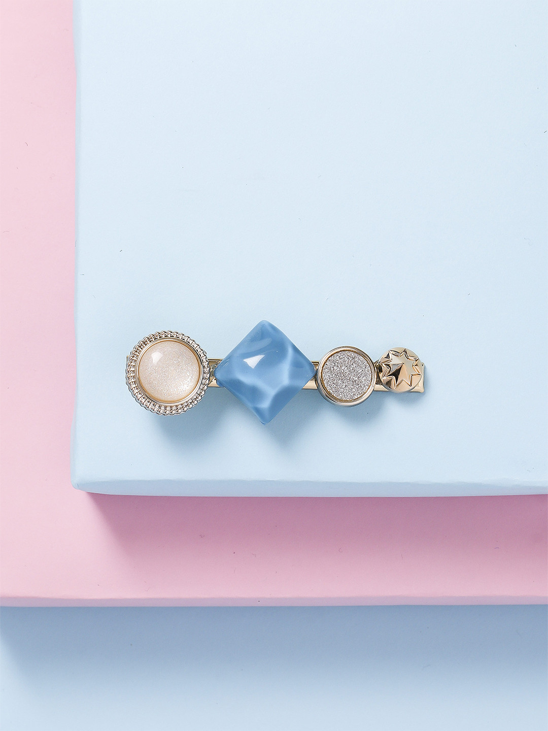 Arendelle Girls Blue & Gold-Toned Fancy Glitter Party Hairpin