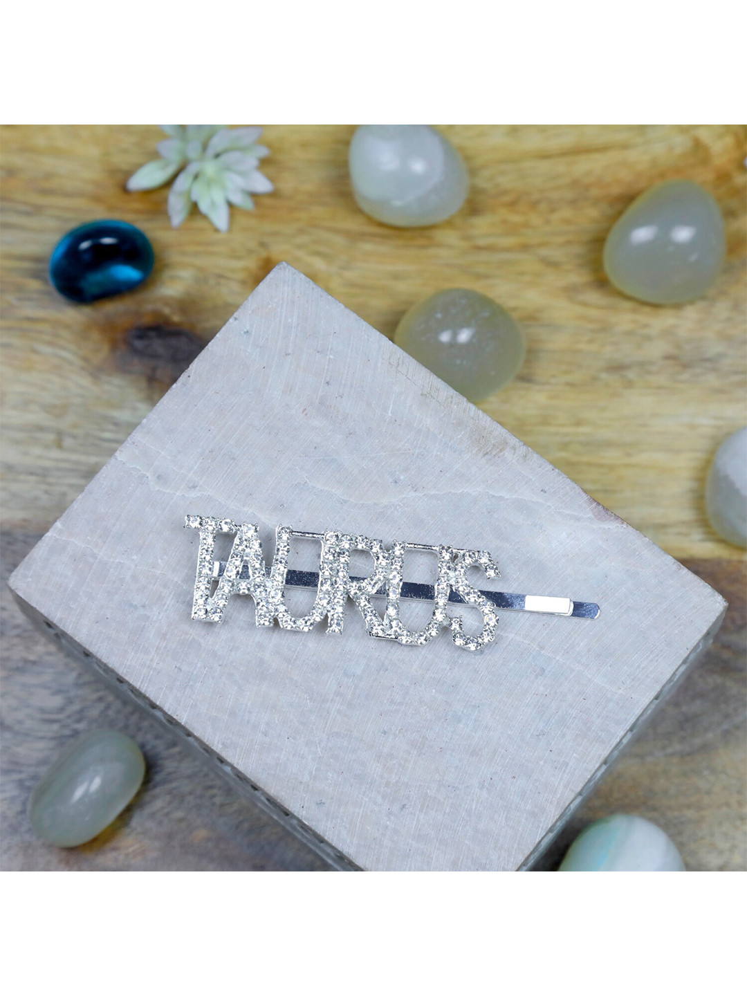 Arendelle Girls Silver-Toned Embellished TAURUS Hairpin