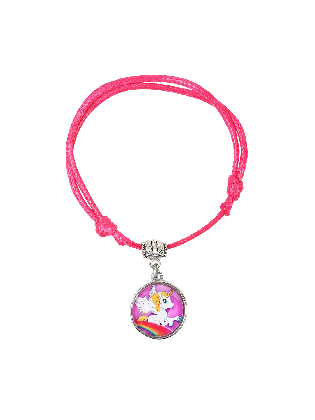 Arendelle Girls Pink-Toned Unicorn Charm Bracelet