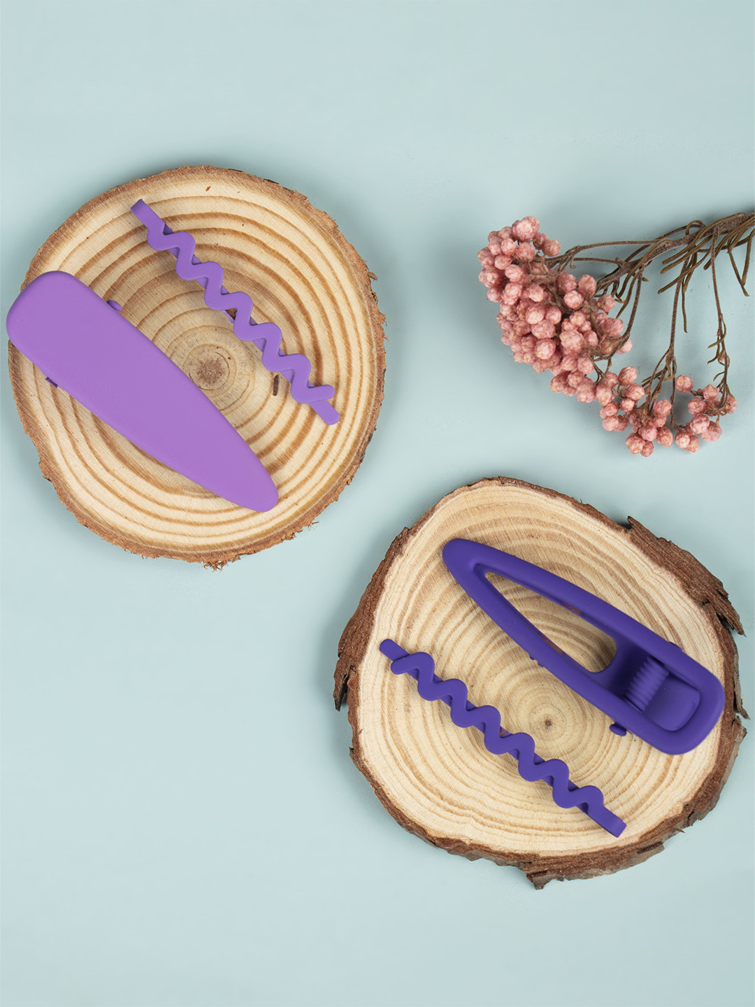 Arendelle Girls Purple & Blue Set of 4 Hair Accessory Set