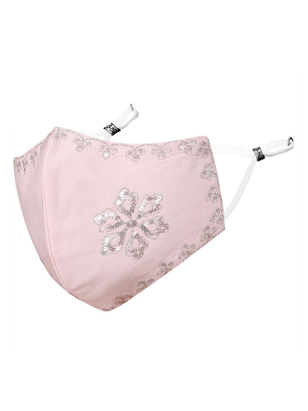 MASQ Pink Sequinned 4-Ply Adjustable Reusable Outdoor Cloth Mask