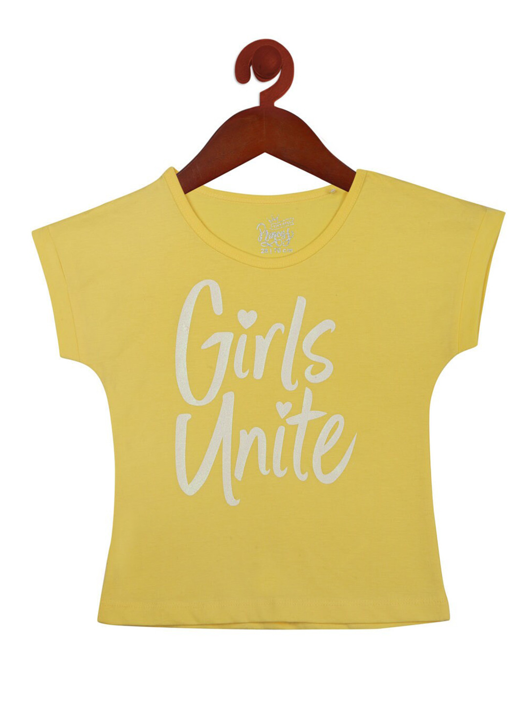 Tiny Girl Yellow & Silver-Toned Print Extended Sleeves Top
