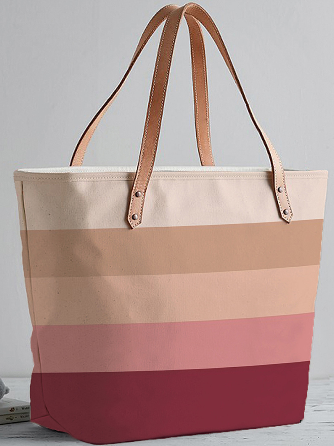 STYBUZZ Multicoloured Colourblocked Shopper Tote Bag With Vegan Leather Handles