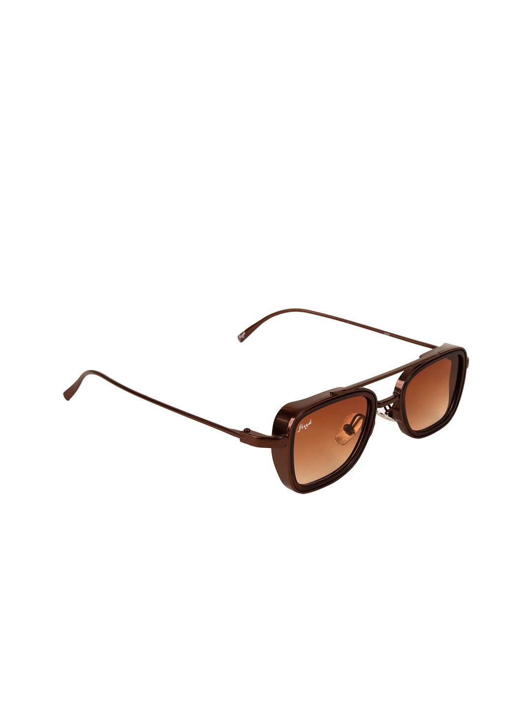 Floyd Unisex Brown Lens & Brown Rectangle Sunglasses with UV Protected Lens 8899_Brn_Brn