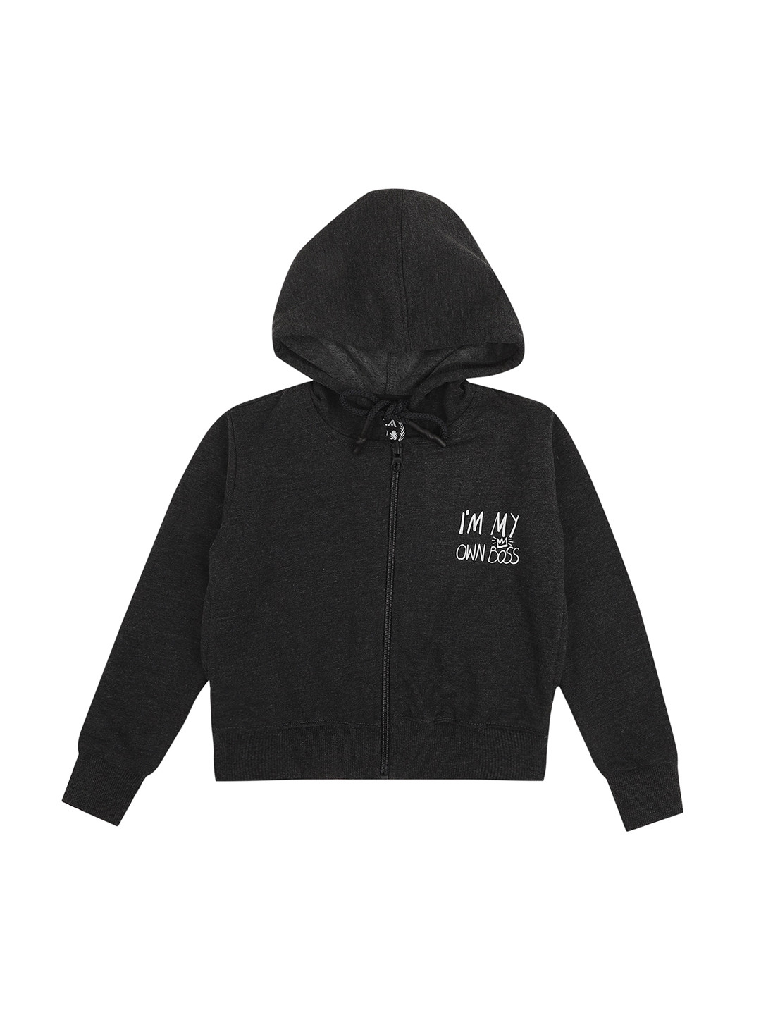 DYCA Boys Charcoal Grey Fleece Hooded Sweatshirt