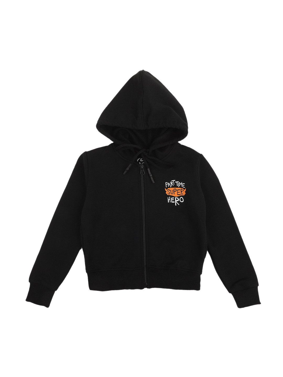 DYCA Boys Black Fleece Lightweight Hooded Tailored Jacket