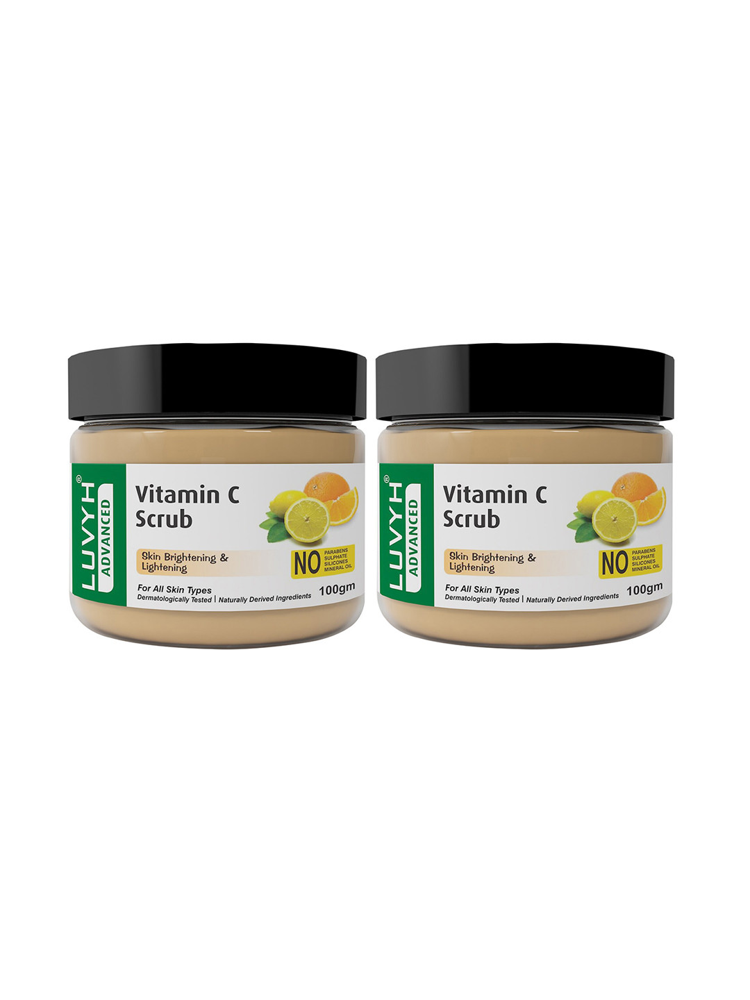 LUVYH Advanced Set of 2 Skin Brightening & Lightening Vitamin C Scrub 100 g each