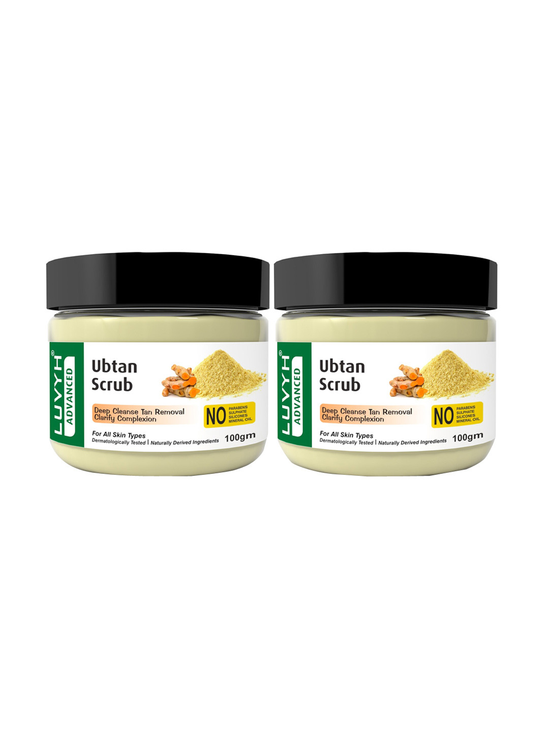 LUVYH Advanced Set of 2 Deep Cleanse & Tan Removal Ubtan Scrub 100 g each