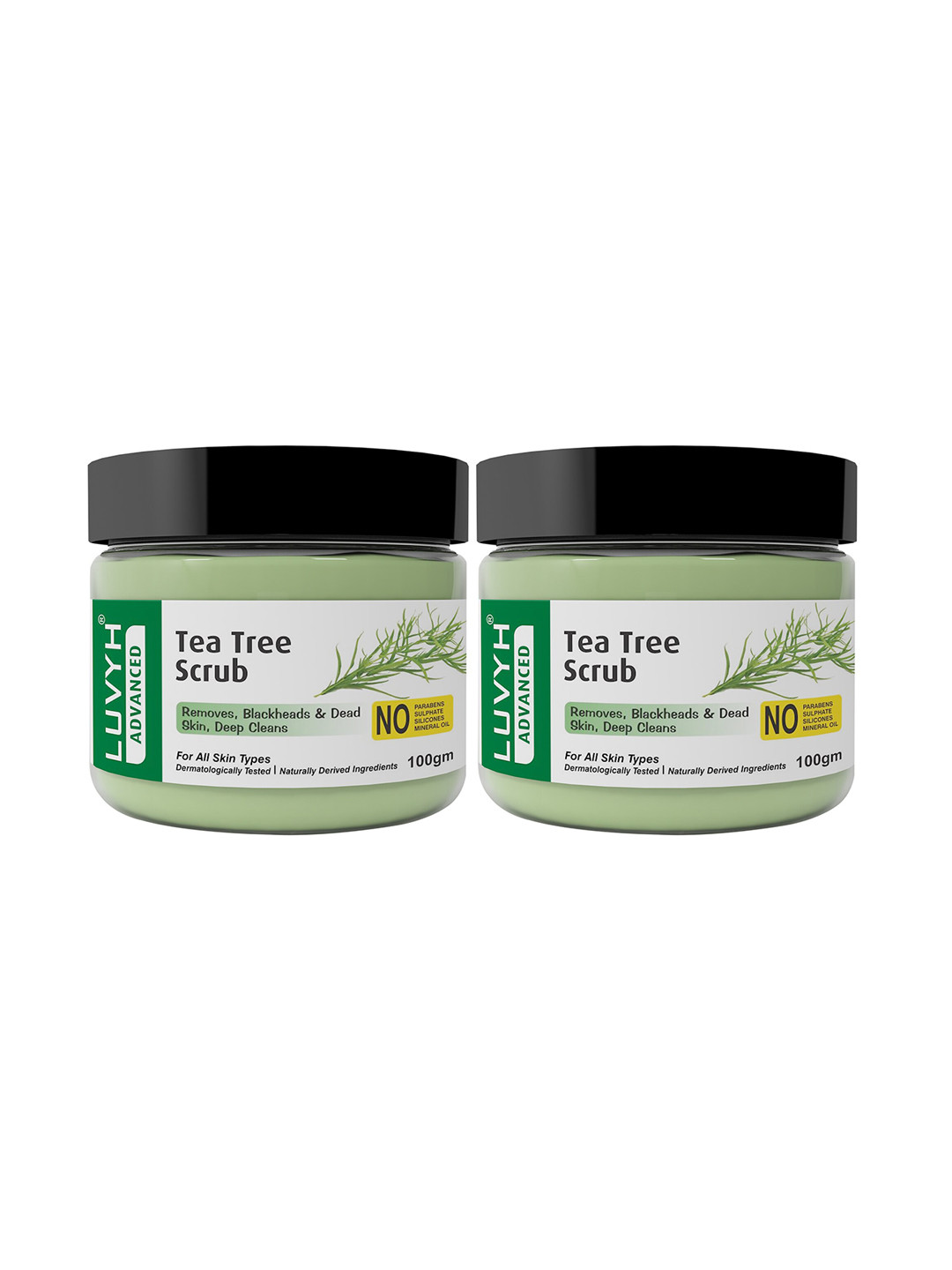 LUVYH Advanced Set of 2 Tea Tree Scrub for All Skin Types - 100 g Each