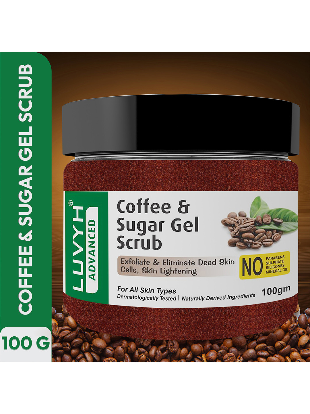 LUVYH Advanced Coffee & Sugar Gel Scrub for All Skin Types - 100 g