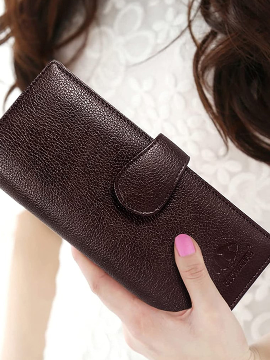 THE CLOWNFISH Elina Women Brown Leather Envelope Wallet