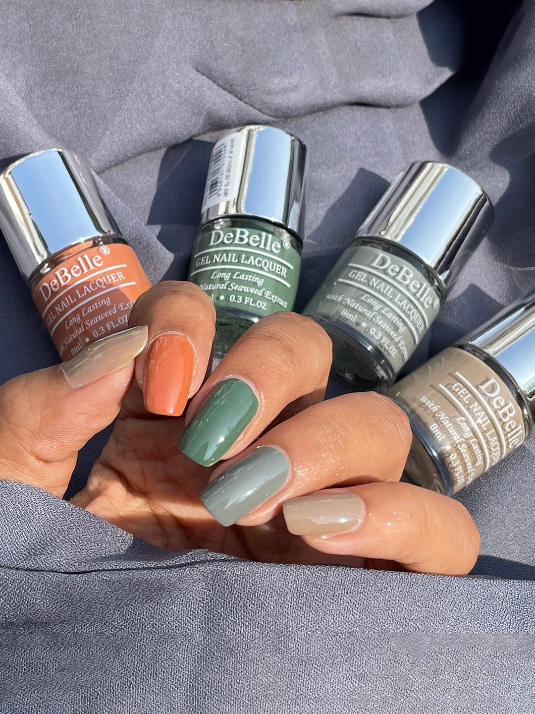 DeBelle Set of 4 Peach Pear Pastels Gel Nail Paints - 8ml Each