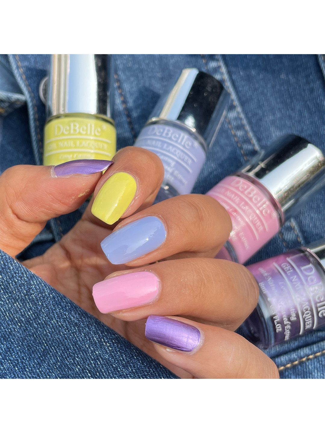 DeBelle Pack of 4 Fiery Melon Pastels Gel Nail Lacquer - 8ml each