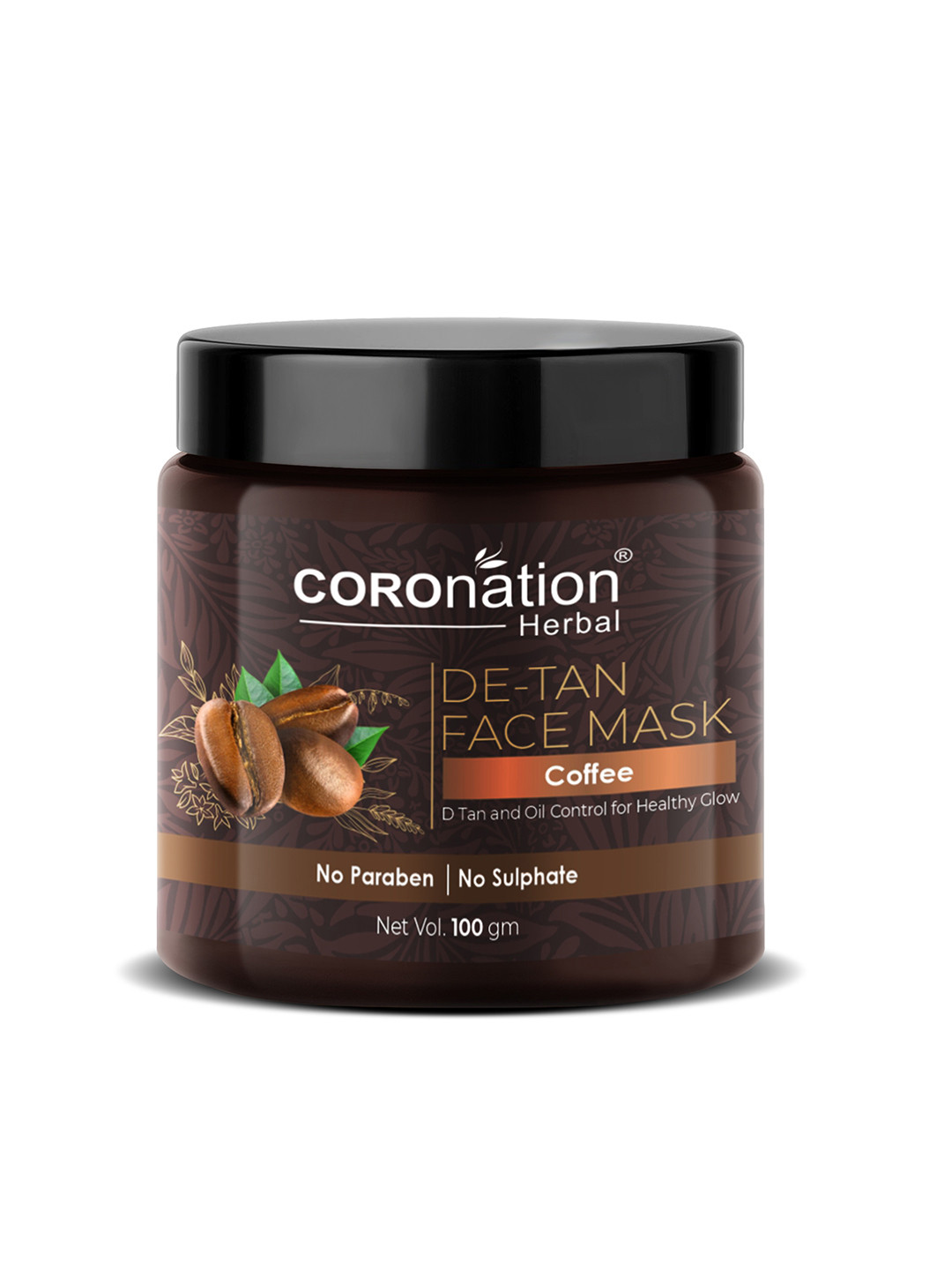 COROnation Herbal Coffee De-Tan Face Mask for Healthy Glow - 100 g