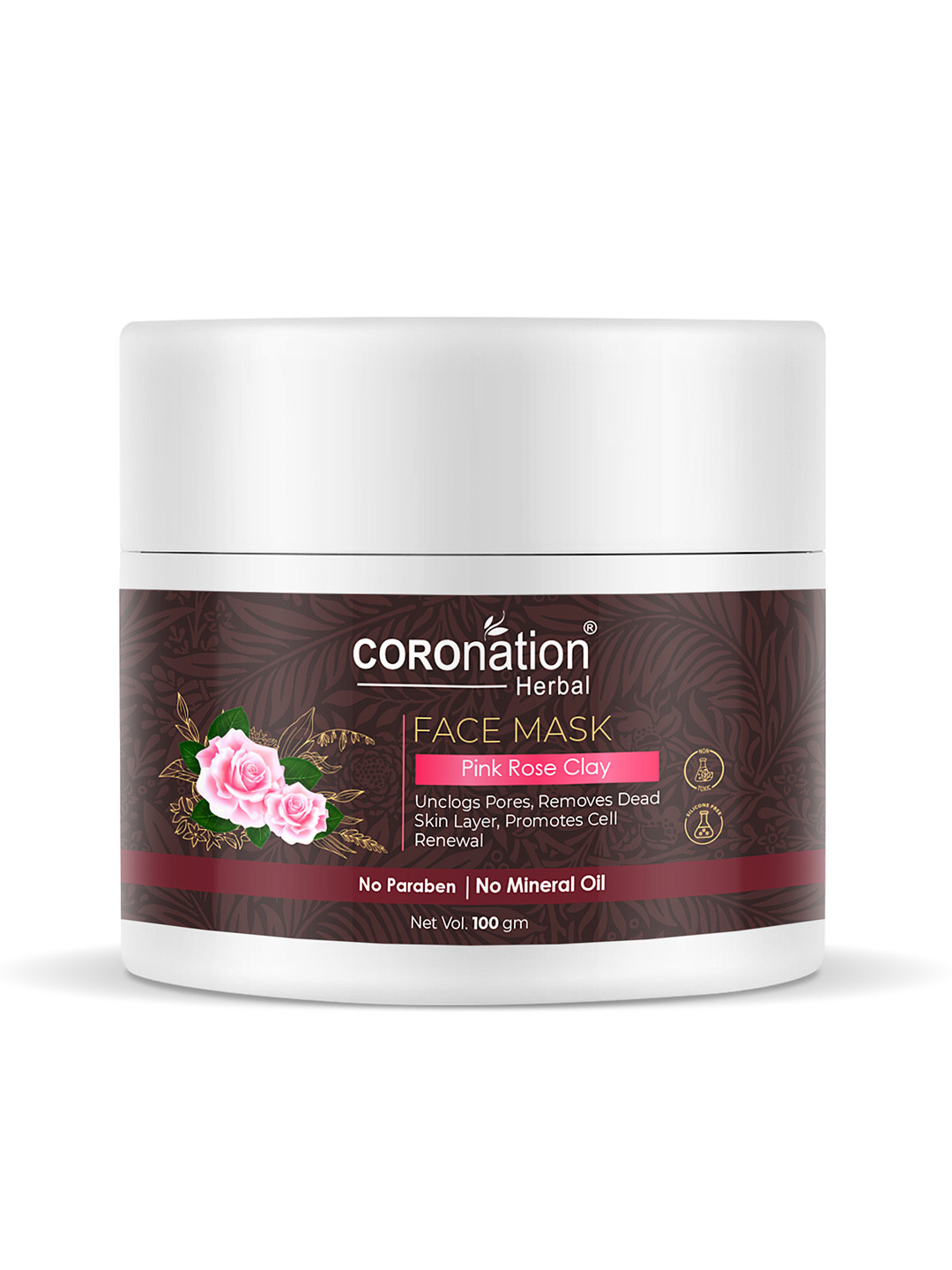 COROnation Herbal Pink Rose Clay Face Mask for Cell Renewal 100 g