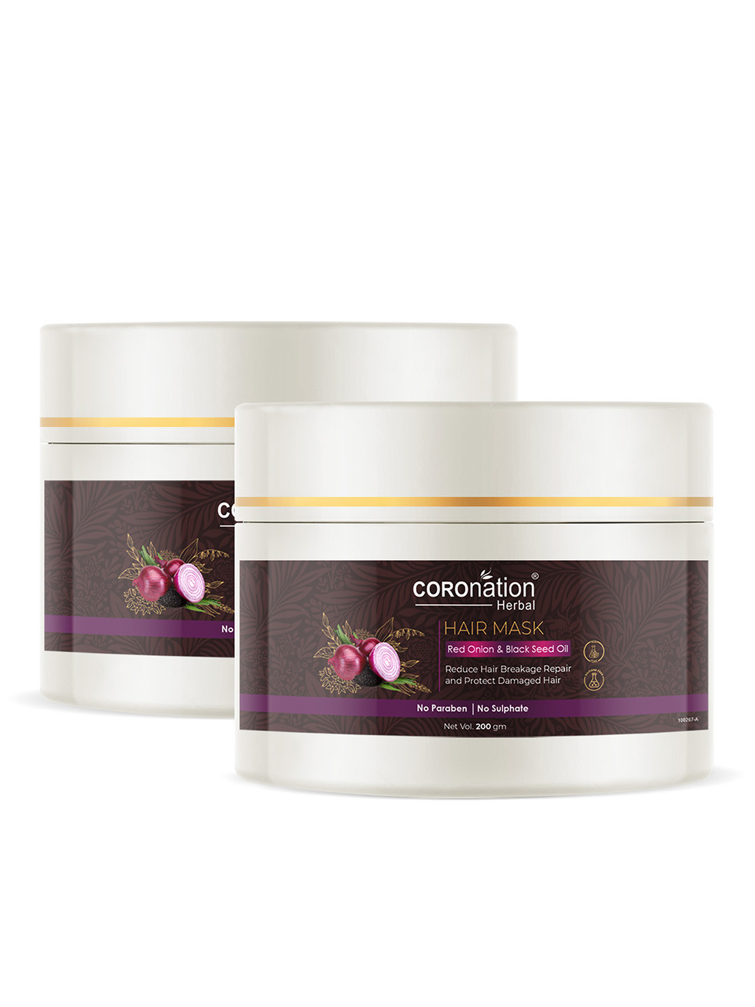 COROnation Herbal Set of 2 Red Onion & Black Seed Oil Hair Masks 200 gm Each