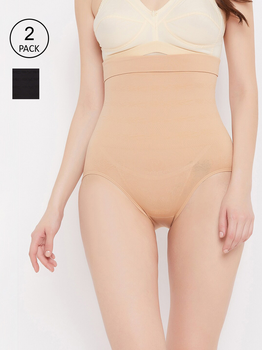 SECRETS BY ZEROKAATA Pack of 2 Seamless Cotton Tummy Tucker Body Shapewear For Women