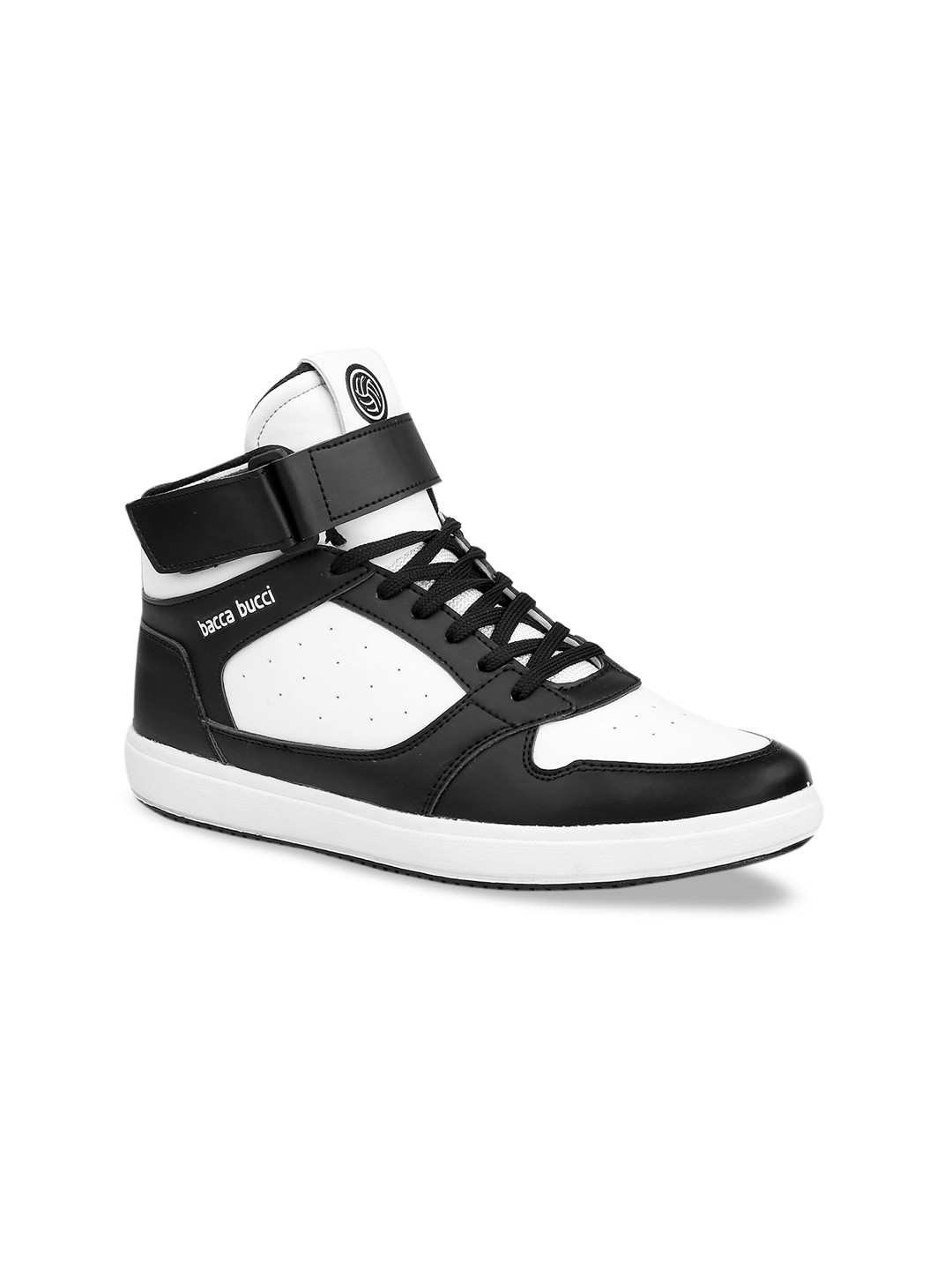 bacca bucci Men White & Black Chunky Sneakers - Image 1