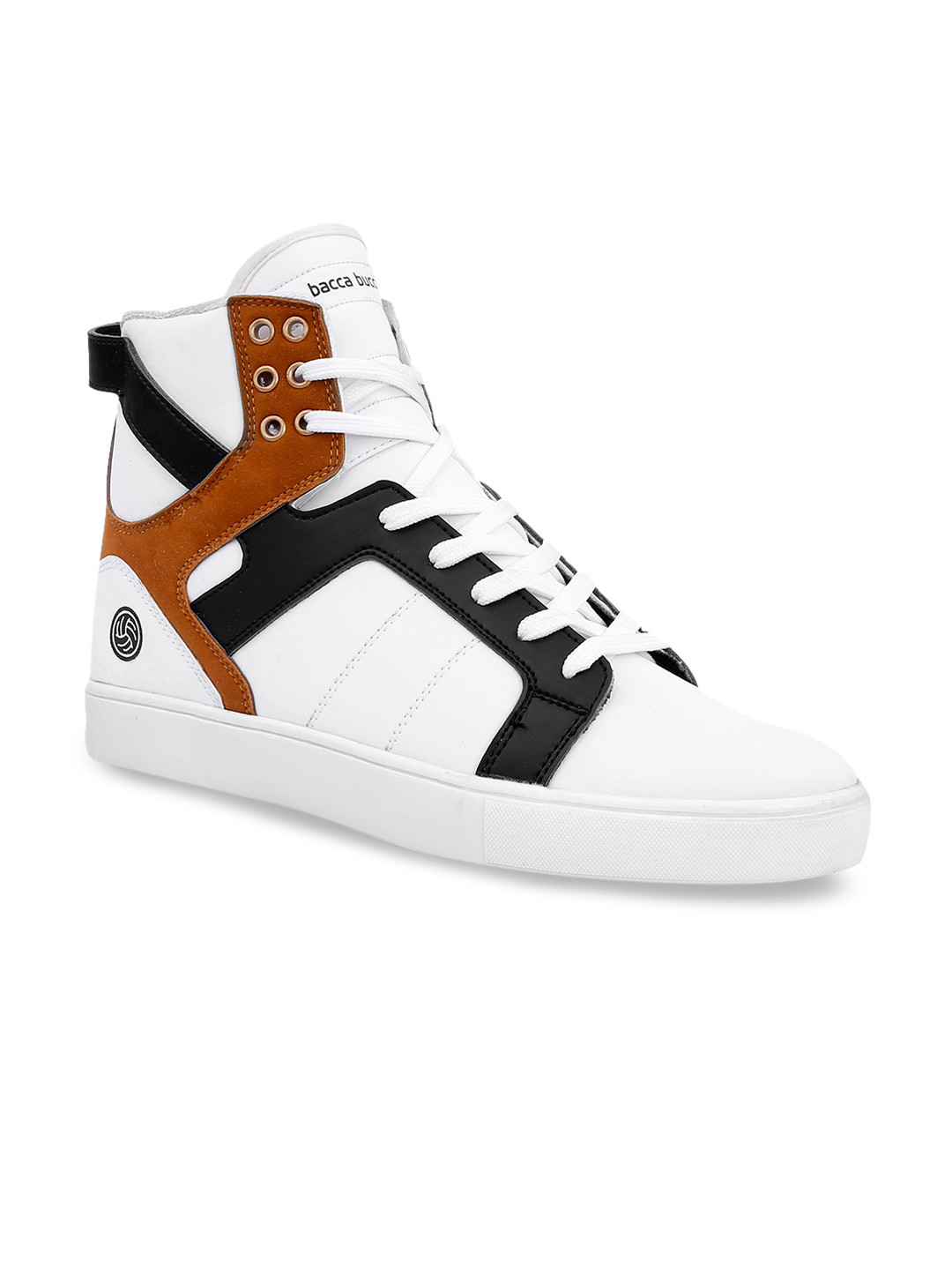 bacca bucci Men White Striped Sneakers