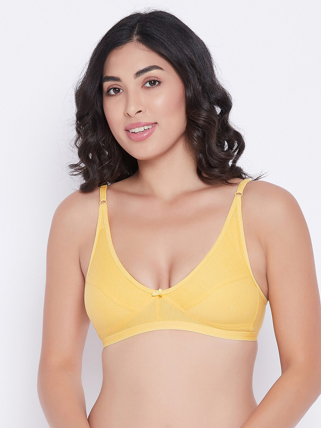 Clovia Yellow Cotton Bra